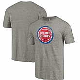 Men's Detroit Pistons Distressed Team Logo Gray T-Shirt FengYun